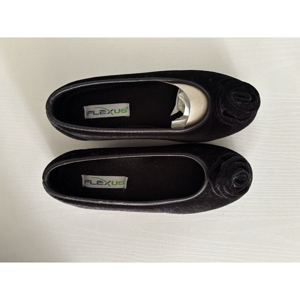 Flexus by Spring Step Women's 35 EU 5 US Roseloud Black Velvet Ballet Flat - Picture 2 of 6